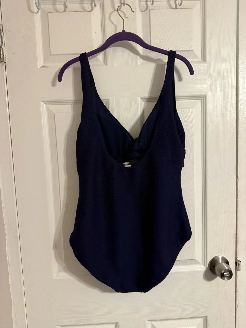 Anne Cole Navy Blue Twist-Front One-Piece Swimsuit - Picture 2 of 4